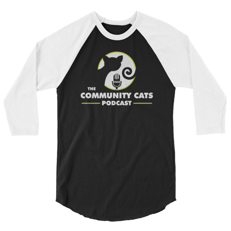 Dark Community Cats Podcast 3/4 Sleeve Raglan Shirt