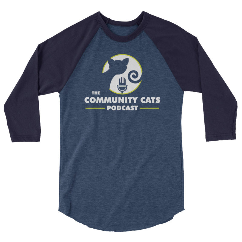 Dark Community Cats Podcast 3/4 Sleeve Raglan Shirt - Image 2