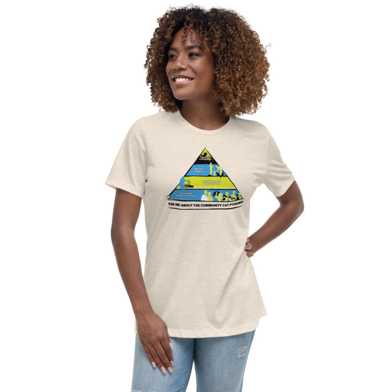 "Ask Me About The Community Cat Pyramid" Women's Relaxed T-Shirt - Image 2