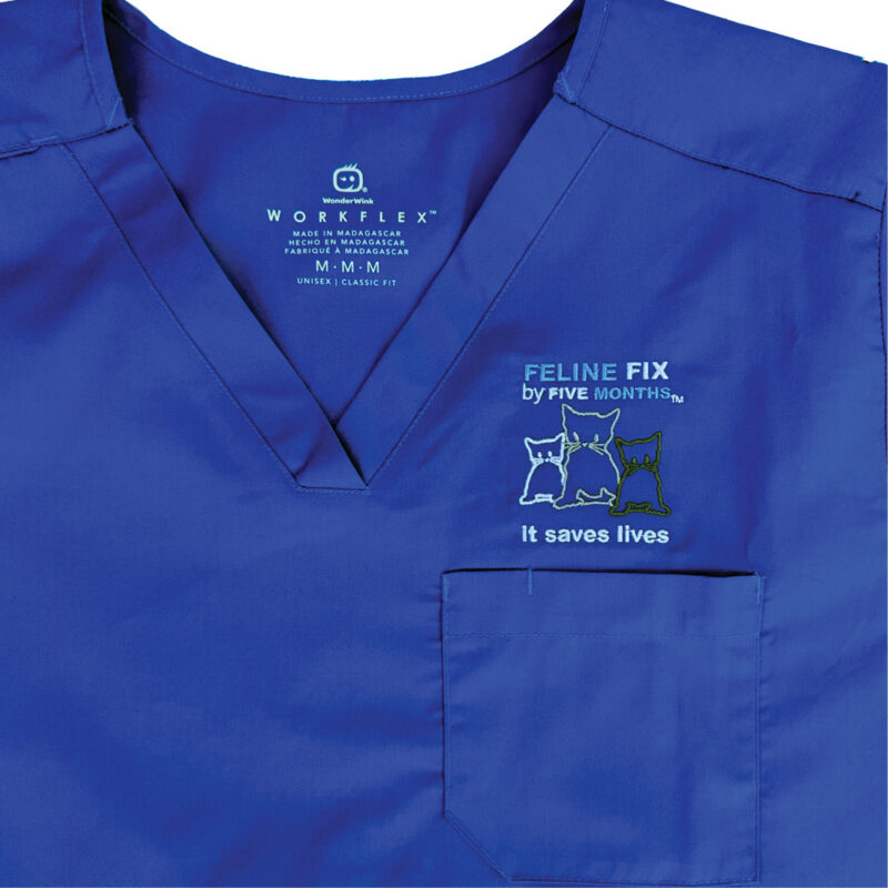 Feline Fix By Five Embroidered Scrub Tops - Image 2
