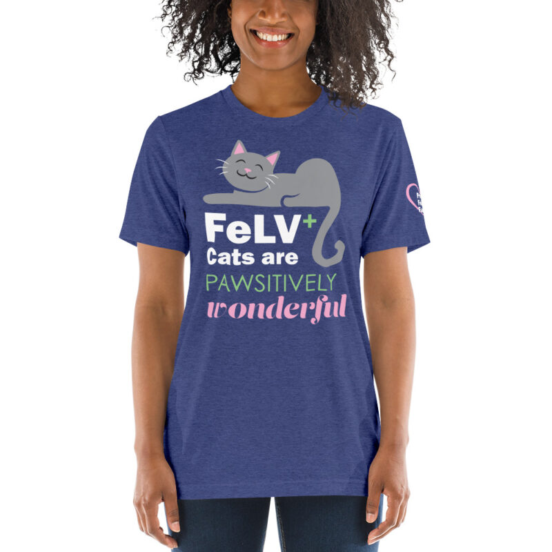 PAWSITIVELY Wonderful FeLV Shirt (Proud FeLV Family sleeve) - Image 7