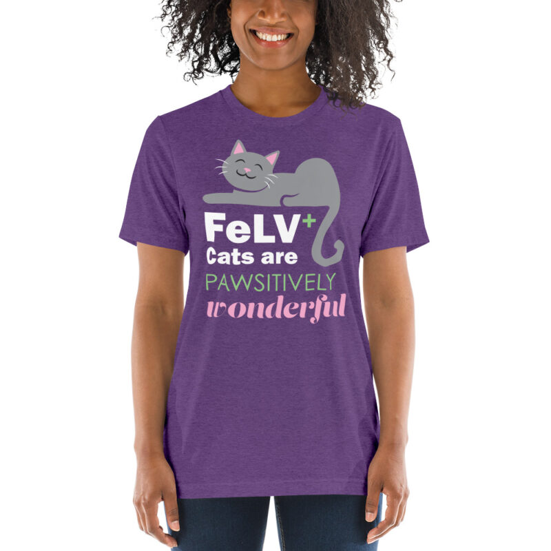 PAWSITIVELY Wonderful FeLV+ Short sleeve t-shirt - Image 3